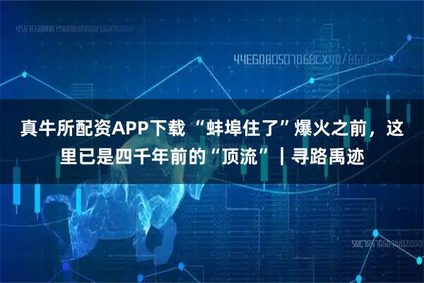 真牛所配资APP下载 “蚌埠住了”爆火之前，这里已是四千年前的“顶流”｜寻路禹迹
